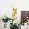 Tapisseries Boho Jaune Lune Tapisserie Macramé Tenture Murale Feuilles Tissé Mandala Dortoir Décor À La Maison Cadeau