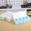 Garrafas de armazenamento de plástico 4 grades caixa de tempero com colher rosa/azul/verde recipiente de condimento tampa à prova de poeira frasco de especiarias cozinha