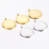 Pendant Necklaces Stainless Steel Circle Round Charm Blank To Record 25mm Metal Tag Charms For Mirror Polished Wholesale 10pcs