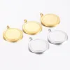 Pendentif Colliers Cercle en acier inoxydable Charme rond Vierge pour enregistrer 25mm Charmes d'étiquette en métal pour miroir poli en gros 10pcs