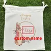 Opbergmanden Gepersonaliseerde aangepaste Egg Hunt mand Bunny konijn baby eerste 1e Paaszak decoratie kinderen kind jongen meisje cadeau traktatie speelgoed tas