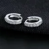 Hoop Huggie 1 pair of silver plated hugging earrings small round Rhinestone earrings womens hot fashion jewelry gifts jewelry gifts 24326