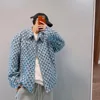 Hommes Printemps High Street Plaid Denim Vestes Harajuku Hip Hop Streetwear Jeans Vestes Manteau Casual Lâche Outwear Unisexe t48w #