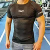 T-shirt maschile da uomo Maglietta sportiva a secco rapido fitness T-shirt corto Maglietta da compressione da uomo per bodybuilders 240327