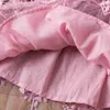 Jurken voor meisjes Babymeisjes Casual kleding voor 3-8Y kinderen Bloem Kant Witte Bruiloft Prinses Roze Jurk Nieuwjaar Verjaardagsfeestje Kostuum voor kinderen yq240327