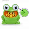 Gun Toys New Bubble Gun Cute Frog Automatic Bubble Machine Soap Water Bubble Blower Music Outdoor Toy Childrens Juguetes Brinquedos Toy240327