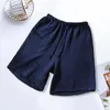 Shorts masculinos respiráveis pijamas com cordão verão solto casual masculino pijama curto homewear