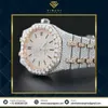 Montre antique entièrement glacée de qualité supérieure VVS Clarity Moissanite cloutée en diamant montre de luxe en acier inoxydable pour homme