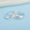 Cluster Rings Genuine 999 Pure Silver Men Women Polish Surface Couple Ring Adjust Size