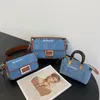 mode nieuwste denim borduurwerk stokbrood tas canvas materiaal dames schoudertas designer crossbody tas lente zomer 2024 stijl mannen buiten bagage handtas