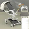 Коляски Коляска может сидеть, лежать и складываться, двусторонняя детская тележка, высокая ландшафтная четырехколесная коляска с защитой от опрокидывания, прямая доставка для детей для беременных Dh9Aq