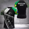 brazilian Army Men's T-Shirt Veteran Print Summer O-Neck Short Sleeve Military T Shirt Street Cool Top Men's Large Size Clothing x1hd#