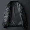 Männer Mantel Stilvolle Männer Faux Leder Motorradjacke Winddicht Stehkragen Reißverschluss Taschen für Herbst/Winter Weiche Männer k7BI #