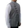 Mannen Pak Vest Stand Kraag Retro Slim Fit Sleevel Steampunk Vest Bruiloft Bruidegom Vest voor mannen Vest K4bo #