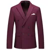 2023 FI Neue Männer Casual Boutique Busin Einfarbig Zweireiher Anzug Jacke Blazer Mantel X5iu #