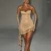 Robes décontractées sexy paillettes scintille mini-robe courte femmes 2024 club d'automne d'été Prom d'anniversaire fête corbe