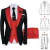 nuovo Costume Homme Abbigliamento popolare Luxury Party Stage Abito da uomo Groomsmen Regular Fit Tuxedo 3 pezzi Set Giacca + Pantaloni + Gilet f9ft #