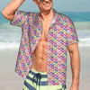 Camicie casual da uomo Labbra Art Camicia da spiaggia Uomo Bocca colorata Stampa Estate Personalizzata Fai da te Novità Camicette oversize Regalo di compleanno