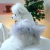 Vêtements de chien Chiens Robe chaude avec un bonhomme de neige jupe de Noël