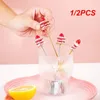 Spoons 1/2PCS Fruit Fork Cartoon Cake Shape Small Metal Stainless Steel Dessert