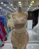 Runway Dresses Special Gold Mermaid Celebrity Sleeveless Red Carpet with Crystals Vestidos de Noche Grand Evening Gowns