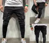 Mens Jeans New Black Biker Cargo Men Mti-Pocket Slim Fit Joggers Trousers Ripped Hole Motorcycle Streetwear Denim Pencil Pants Drop De Dhvm6