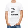 2022 Photo Procing Haute Qualité Personnalisé Hommes T-shirt Imprimer Votre Propre Conception / LOGO / QR code / photo t-shirt décontracté V1UD #