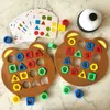 Inteligence Toys Montessori Educational Toys for Children Geometryczny Kształt Dopasowanie kolorów 3D drewniana puzzle interaktywna gra bitewna 24327