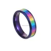 Bandringe Edelstahl Regenbogen Flagge Ring Lesbe für Frauen Girl Mode Schmuck Drop Lieferung OTMZ3