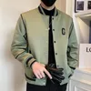 fi O-Neck Butt Pockets Embroidery Casual Coats Men's Clothing 2023 Autumn New Loose Korean Tops All-match Jackets e7VZ#