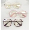 Sunglasses Large Square Frame Woman Glasses Oversize Ins Girl Transparent Reading Glass High-definition Anti-blue Light Computer Eyeglass