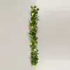 Dekorativa blommor Cane Yellow Garland Home Decor Simulation Fruit Eucalyptus för ytterdörren Välkommen Summer Artificial Rattan