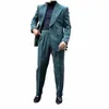 fi Corduroy Peak Lapel Men Suits Wedding Masculino Terno Tuxedo Slim Fit Groom Prom Costume Homme Blazer 2 Pcs Jacket+Pant F77r#