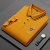 Polo da uomo High-End Fashion Classic a maniche corte Polo estiva in cotone mercerizzato 2024 Business Ricamo T-shirt casual