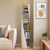 Decorative Plates Rotating Shelf Floor Standing Bookshelf Minimalist Style For Children