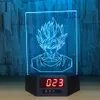 GOKU – lampe horloge à Illusion 3D, veilleuse RGB, alimentée par USB, 5ème batterie, télécommande IR, boîte de vente au détail, 4142510