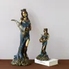 Figurines décoratives Grande Taille Résine Aveuglée Déesse Grecque de la Richesse Figurine Plouton Chanceux Fortune Sculpture Ornement Bureau Décoration Cadeau