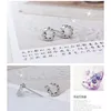 Stud Earrings Factory Price Top Quality 925 Sterling Silver Cubic Zircon Circle For Women Girl Brincos Piercing Jewelry