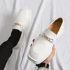 Casual Shoes Men Formal Wedding Oxfords Lace Up White Leather Platform Man Square Toe Senior Thick Bottom Loafers