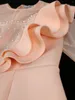Robes de grande taille de luxe femmes perles robe de soirée gaze Patchwork à volants crayon gaine robe anniversaire mariage invité soirée 4XL vêtements