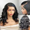 Perruque Lace Front Wig sans colle 100% naturelle, cheveux humains, Body Wave, court, Bob, pre-plucked, 13x4, 13x6, pour femmes