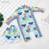 50+ One-Pieces UPF Baby Jongens Badpak Baby Peuter Eendelig Rits Badpak Badmode met Hoed Strandkleding Rash Guard Surfpak 24327