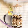 Other Bird Supplies YO-Bird Parrot Toys 3PCS Wood Block Chewing With Ladder Swing Stand For Cockatoos Birds Cage Toy Accessories