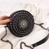 Shoulder Bags PU Leather Ladies Messenger Bag Beaded Rivet Mini Bolso Mujer Small Round Cross Body Chain Fashion Purses And Handbags