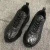 أحذية غير رسمية 2024 وصول الأزياء التمساح الجلد السببي الرجال الذكور أحذية رياضية حقيقية pdd93