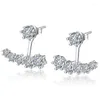 Stud Earrings Sterling Silver Color 2 Sets Ear-Sticks Women's Fashion Jewelry