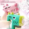 Gun Toys Dinosaur electric Bubble Machine Childrens Soap Automatic Soap Ofling and Machining Machine with Lights Summer Outdoor Party Fantasy Toy Game240327