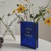 Vasos livro design vaso de flor bonito acrílico claro decoração estética para escritório em casa