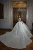 Luksusowy bling koronki z ramiona ukochana suknia balowa szata de marybarna frezowanie perełki haft haftowe koronkowe długie suknie ślubne