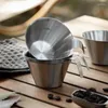 Tazze 4 pezzi Tazzine per caffè espresso Tazza piccola in acciaio inossidabile S Misuratore per caffè Mini brocca per latte Accessori per baristi domestici